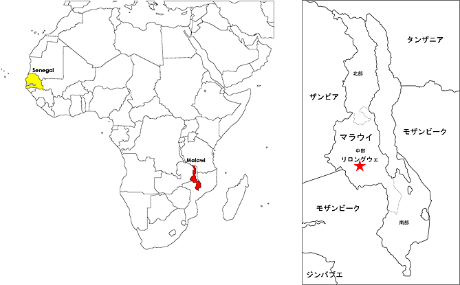 マラウイの地図